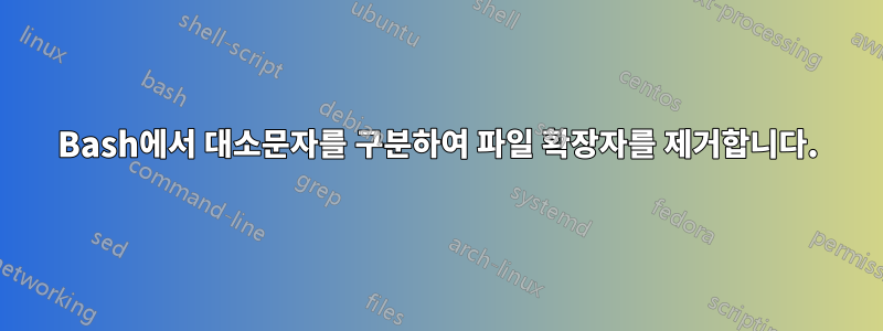 Bash에서 대소문자를 구분하여 파일 확장자를 제거합니다.