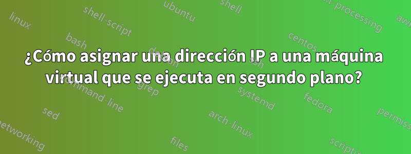 ¿Cómo asignar una dirección IP a una máquina virtual que se ejecuta en segundo plano?