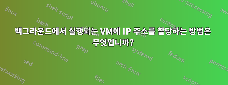 백그라운드에서 실행되는 VM에 IP 주소를 할당하는 방법은 무엇입니까?