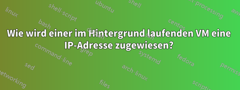Wie wird einer im Hintergrund laufenden VM eine IP-Adresse zugewiesen?