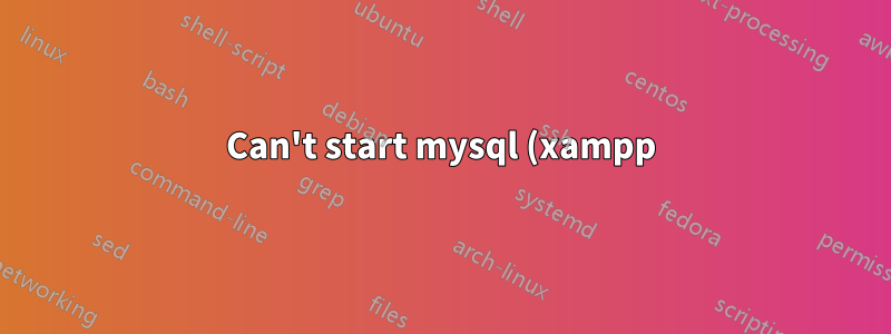 Can't start mysql (xampp) after installing on external drive