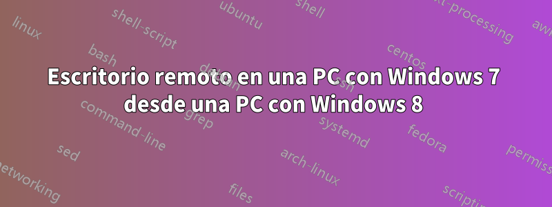 Escritorio remoto en una PC con Windows 7 desde una PC con Windows 8