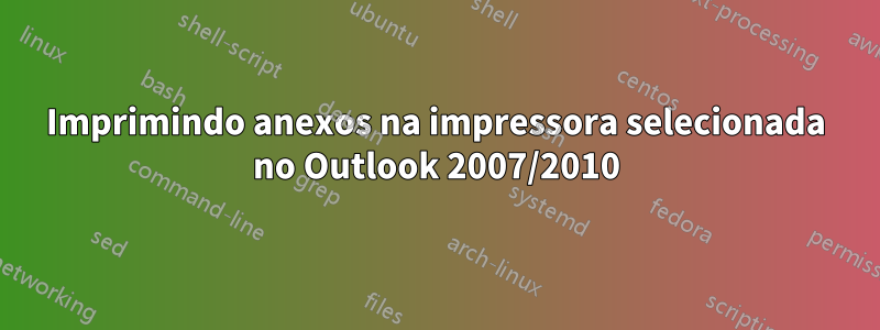 Imprimindo anexos na impressora selecionada no Outlook 2007/2010