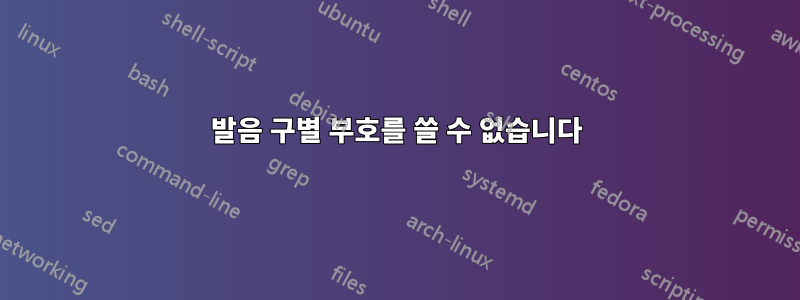 발음 구별 부호를 쓸 수 없습니다