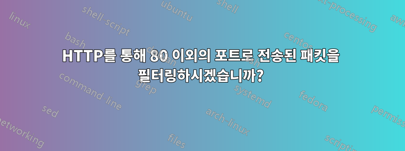 HTTP를 통해 80 이외의 포트로 전송된 패킷을 필터링하시겠습니까?