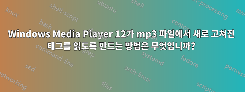 Windows Media Player 12가 mp3 파일에서 새로 고쳐진 태그를 읽도록 만드는 방법은 무엇입니까?