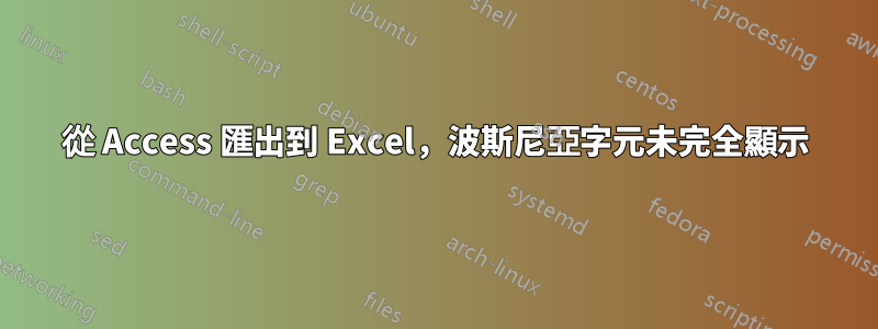 從 Access 匯出到 Excel，波斯尼亞字元未完全顯示