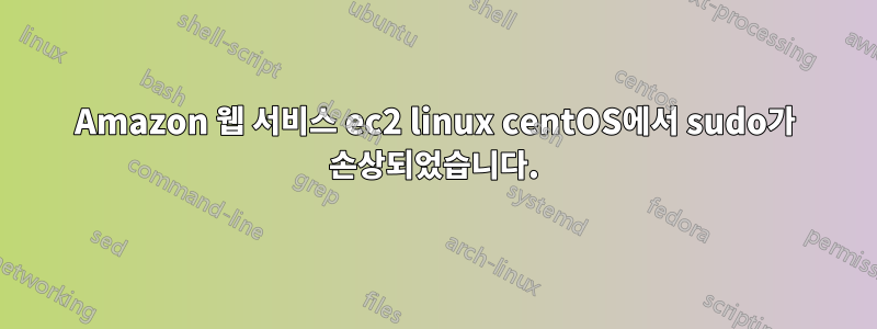 Amazon 웹 서비스 ec2 linux centOS에서 sudo가 손상되었습니다.
