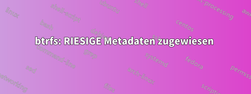 btrfs: RIESIGE Metadaten zugewiesen