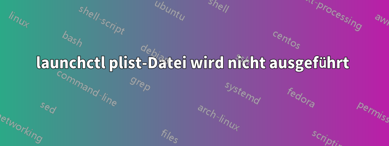 launchctl plist-Datei wird nicht ausgeführt