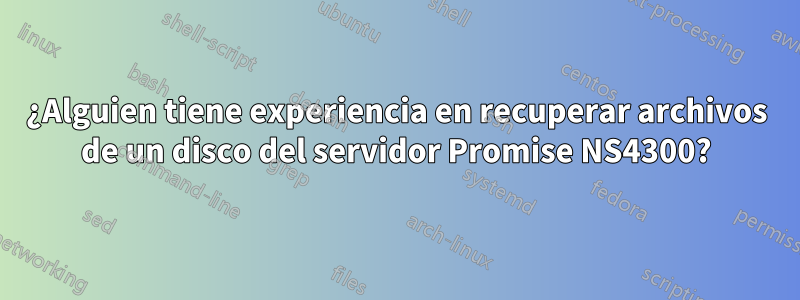 ¿Alguien tiene experiencia en recuperar archivos de un disco del servidor Promise NS4300?