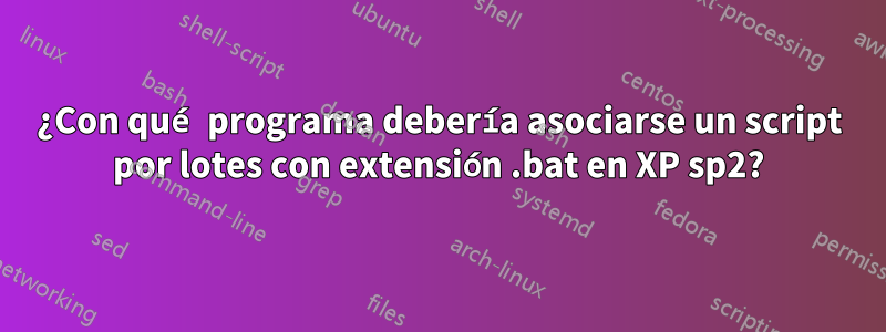 ¿Con qué programa debería asociarse un script por lotes con extensión .bat en XP sp2?