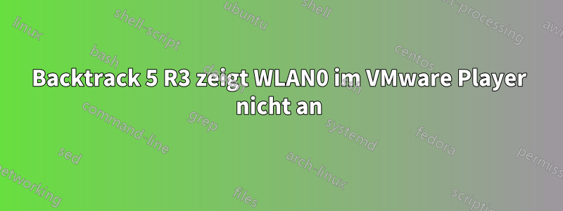 Backtrack 5 R3 zeigt WLAN0 im VMware Player nicht an