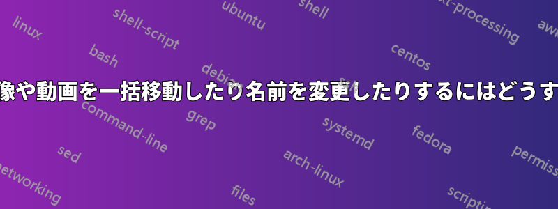 フォルダ内の画像や動画を一括移動したり名前を変更したりするにはどうすればよいですか