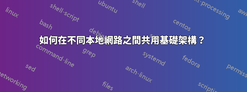 如何在不同本地網路之間共用基礎架構？