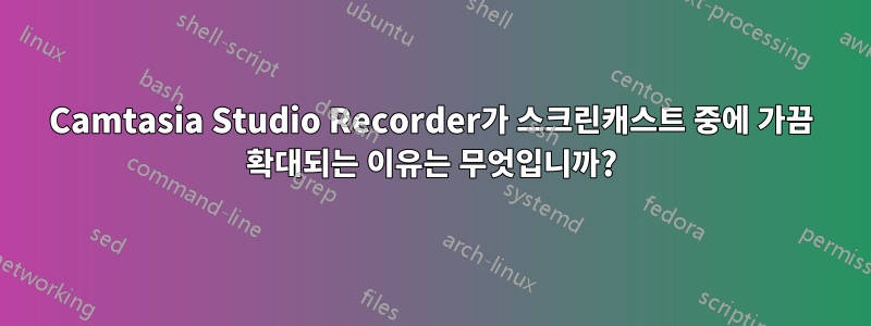 Camtasia Studio Recorder가 스크린캐스트 중에 가끔 확대되는 이유는 무엇입니까?