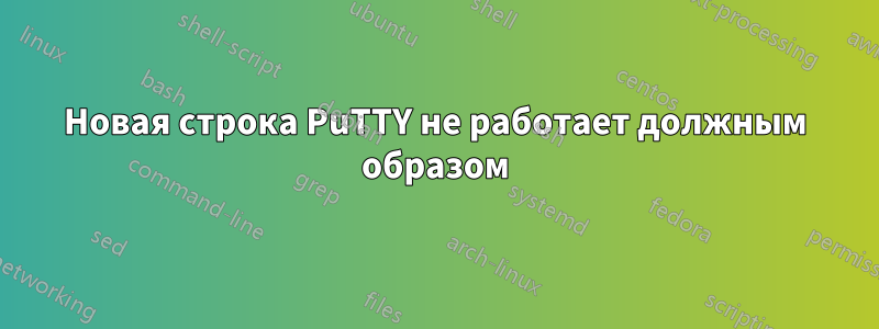 Новая строка PuTTY не работает должным образом