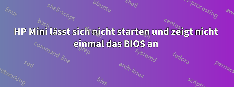 HP Mini lässt sich nicht starten und zeigt nicht einmal das BIOS an