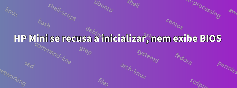 HP Mini se recusa a inicializar, nem exibe BIOS