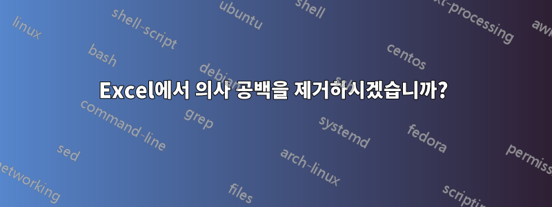 Excel에서 의사 공백을 제거하시겠습니까?