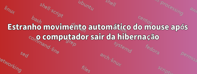 Estranho movimento automático do mouse após o computador sair da hibernação