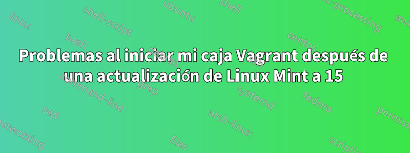 Problemas al iniciar mi caja Vagrant después de una actualización de Linux Mint a 15