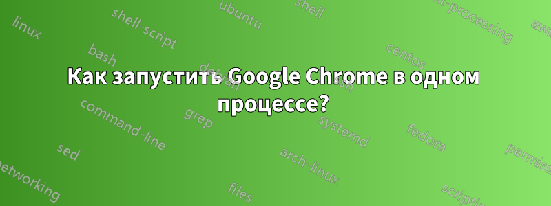 Как запустить Google Chrome в одном процессе?