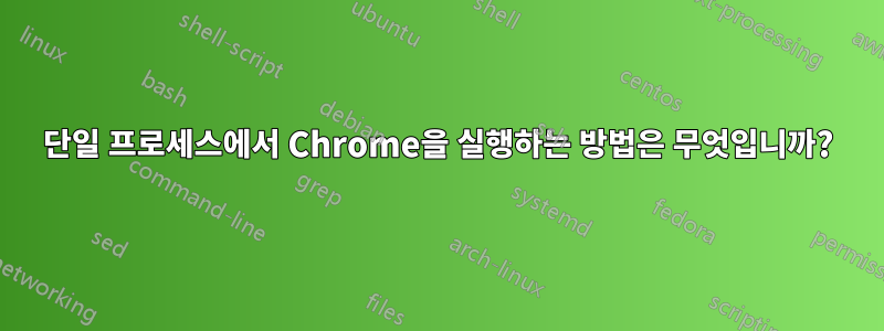 단일 프로세스에서 Chrome을 실행하는 방법은 무엇입니까?