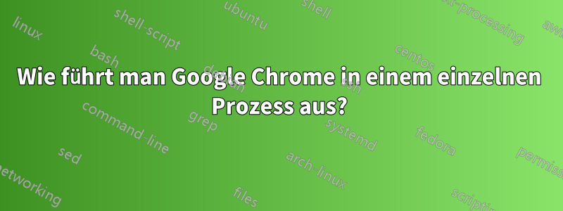 Wie führt man Google Chrome in einem einzelnen Prozess aus?