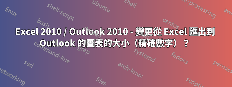 Excel 2010 / Outlook 2010 - 變更從 Excel 匯出到 Outlook 的圖表的大小（精確數字）？