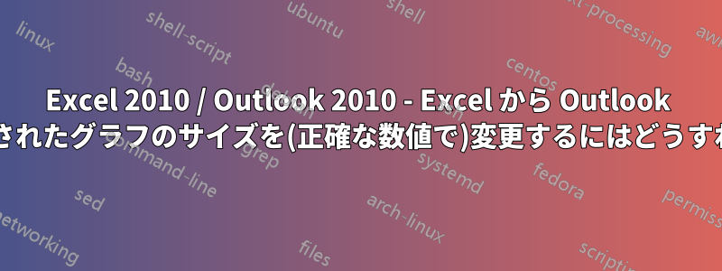 Excel 2010 / Outlook 2010 - Excel から Outlook にエクスポートされたグラフのサイズを(正確な数値で)変更するにはどうすればよいですか?