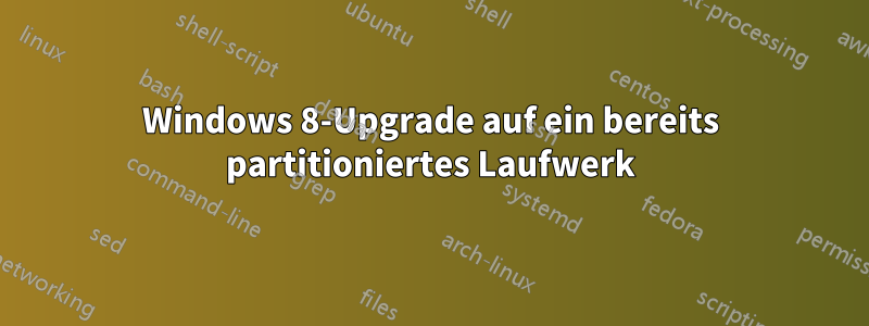 Windows 8-Upgrade auf ein bereits partitioniertes Laufwerk