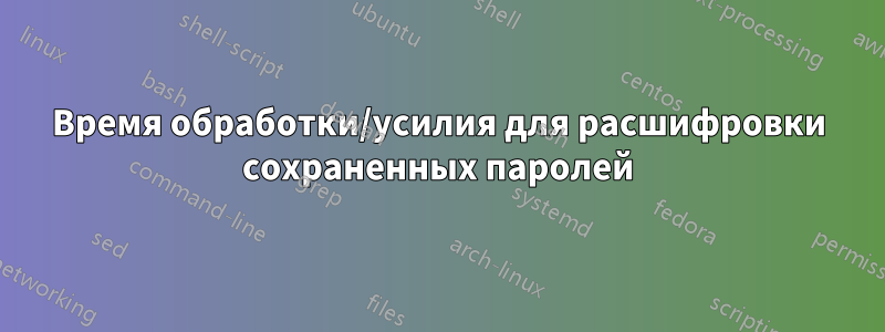 Время обработки/усилия для расшифровки сохраненных паролей