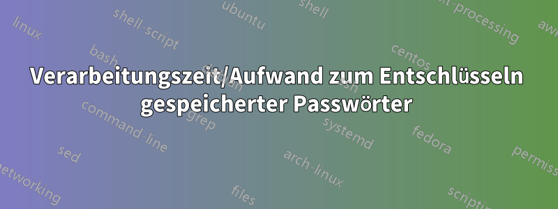 Verarbeitungszeit/Aufwand zum Entschlüsseln gespeicherter Passwörter