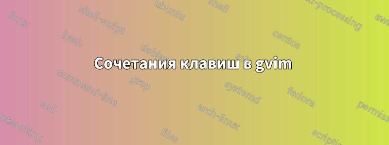 Сочетания клавиш в gvim