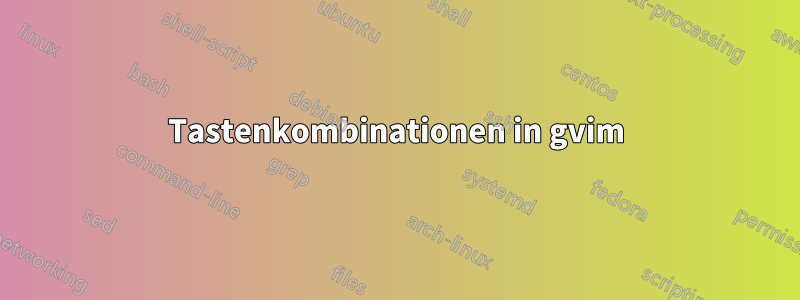 Tastenkombinationen in gvim