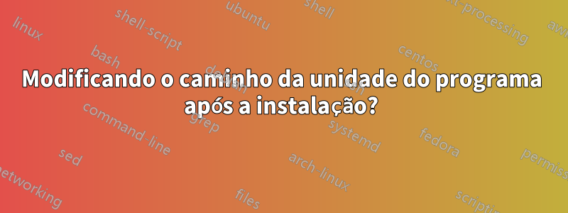 Modificando o caminho da unidade do programa após a instalação?