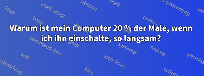 Warum ist mein Computer 20 % der Male, wenn ich ihn einschalte, so langsam?