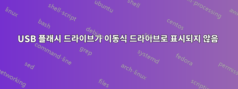 USB 플래시 드라이브가 이동식 드라이브로 표시되지 않음