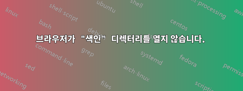 브라우저가 "색인" 디렉터리를 열지 않습니다.