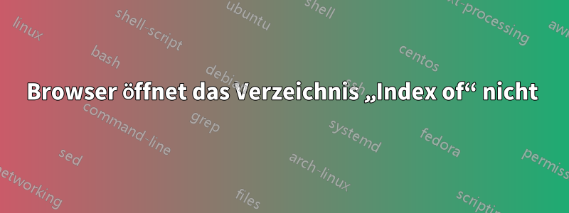 Browser öffnet das Verzeichnis „Index of“ nicht