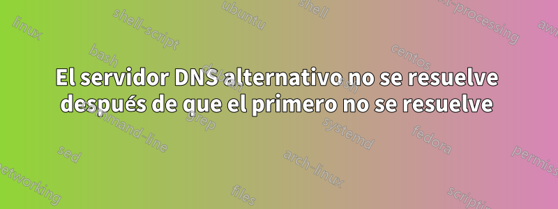 El servidor DNS alternativo no se resuelve después de que el primero no se resuelve