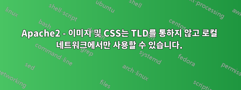 Apache2 - 이미지 및 CSS는 TLD를 통하지 않고 로컬 네트워크에서만 사용할 수 있습니다.