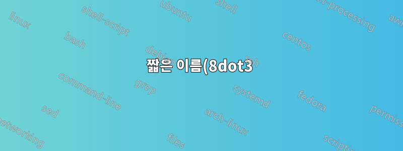 짧은 이름(8dot3) 생성을 강제하는 방법은 무엇입니까?