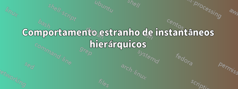 Comportamento estranho de instantâneos hierárquicos