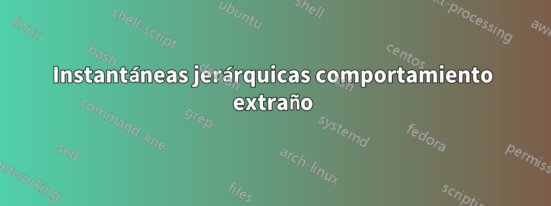 Instantáneas jerárquicas comportamiento extraño