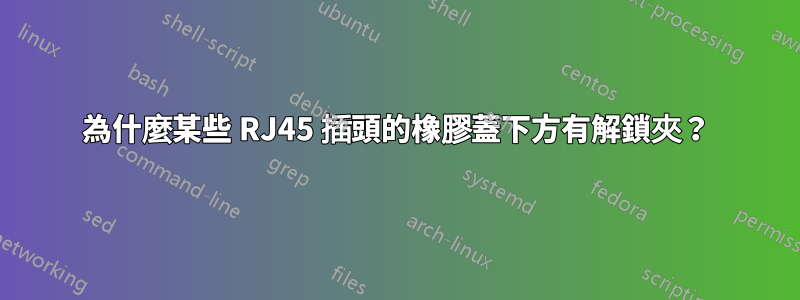 為什麼某些 RJ45 插頭的橡膠蓋下方有解鎖夾？