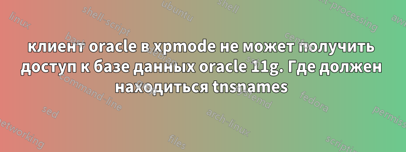 клиент oracle в xpmode не может получить доступ к базе данных oracle 11g. Где должен находиться tnsnames