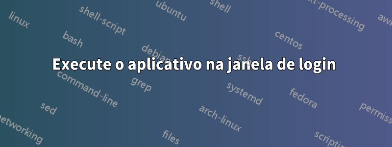 Execute o aplicativo na janela de login