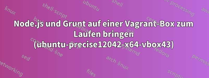 Node.js und Grunt auf einer Vagrant-Box zum Laufen bringen (ubuntu-precise12042-x64-vbox43)